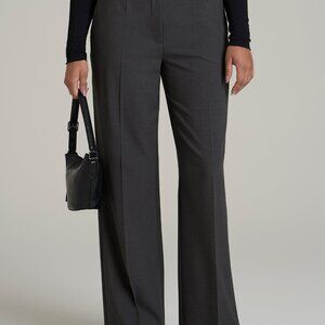 American Tall Wide Leg Dress Pants for Tall Women in Graphic Charcoal US16
